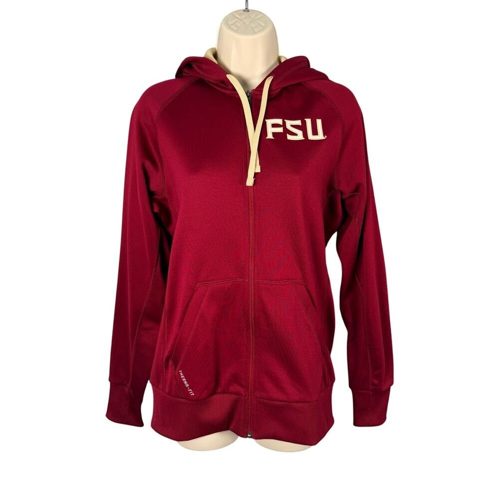 Nike x FSU Hoodie Womens Small Therma Fit Fleece Lined Full Zip Pockets 27673X